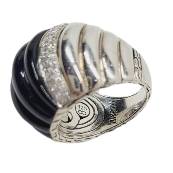 John Hardy Bedeg Black Onyx Wide Dome Ring - Picture 5 of 7